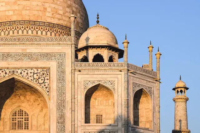 Détail des marbres sculptés du Taj Mahal